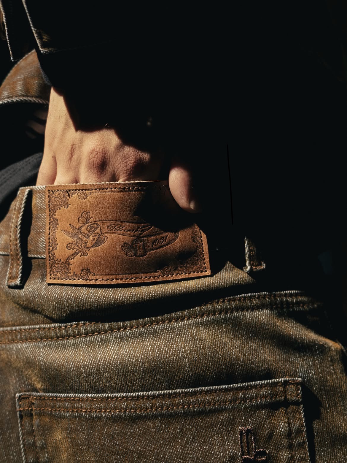 Artisan Hand Distressing Denim Over Pumice Tables